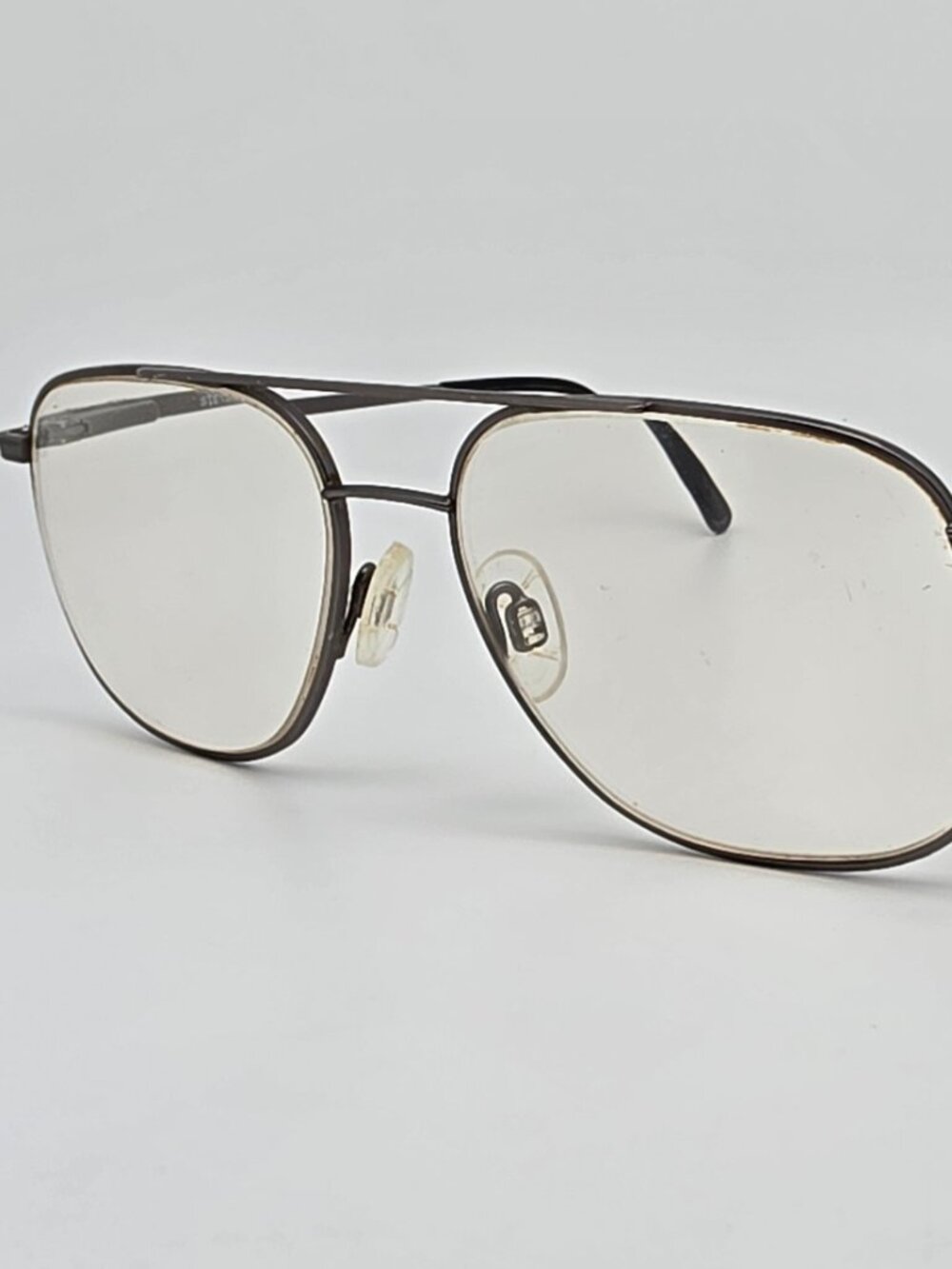 Stetson 143 Zyloware 058 Gunmetal Silver Aviator Eyeglasses Frame w/ Flexhinge